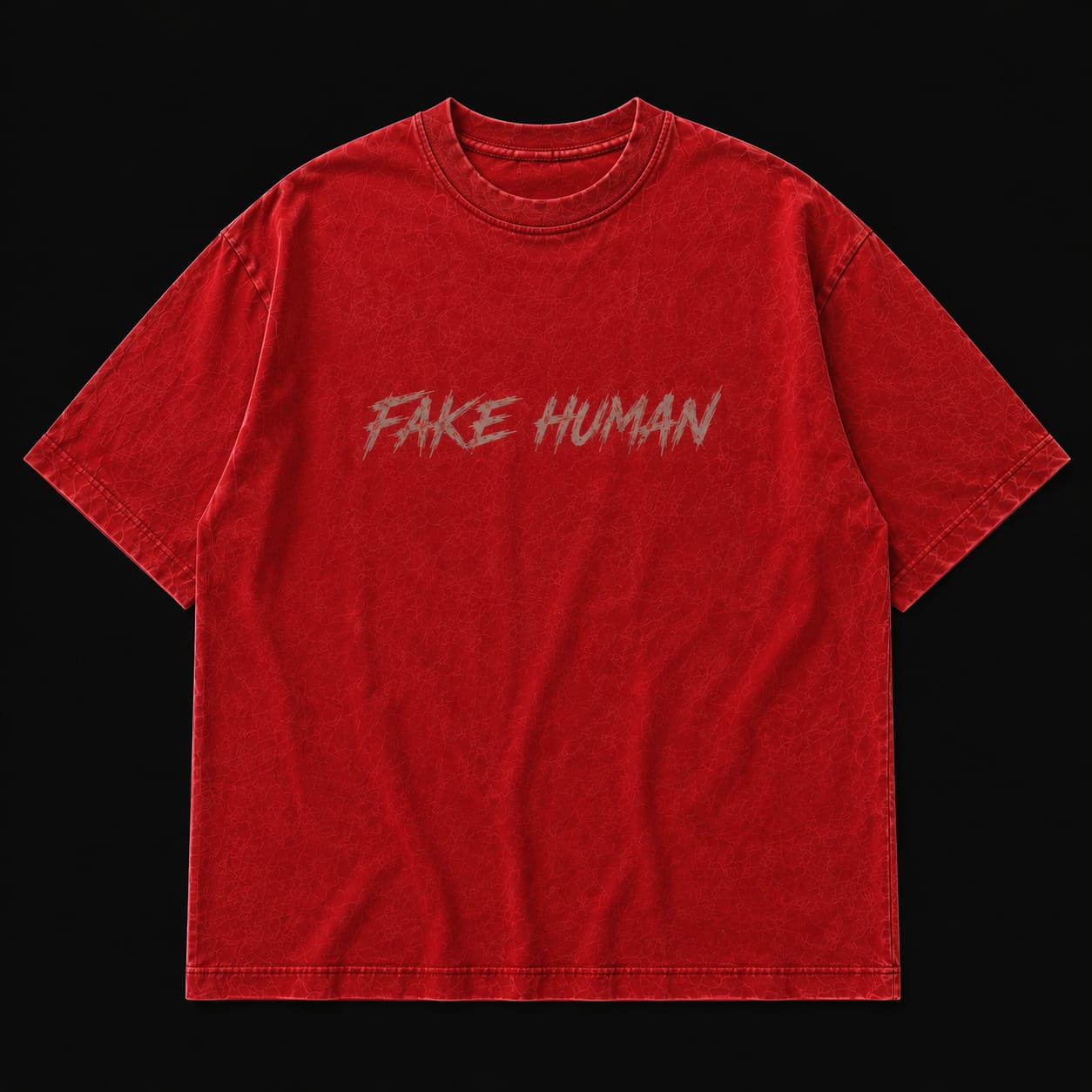 Chaos Oversized Acid Wash T-Shirt – Red Graphic Streetwear Tee