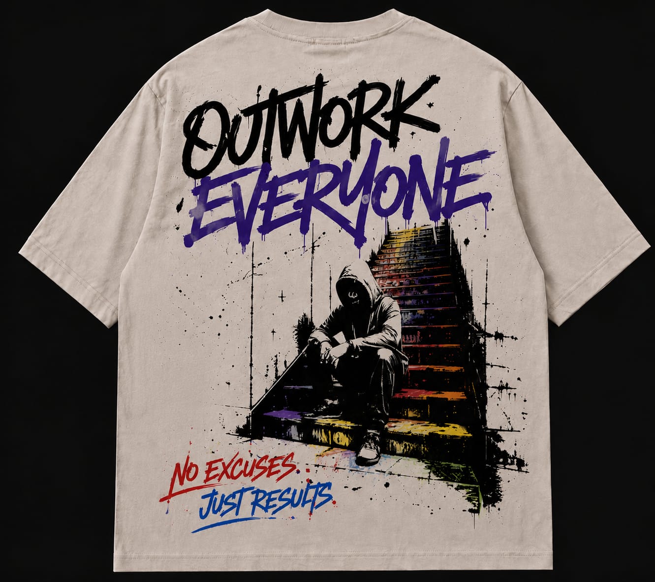Outwork Everyone Oversized T-Shirt – Motivational Streetwear Graphic Tee